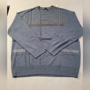 Dockers Light Blue Crewneck Sweater with Subtle Plaid